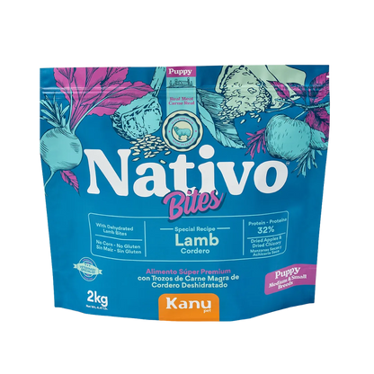 Alimento Seco Nativo Bites Cordero Kanu Pet para Perro Cachorros