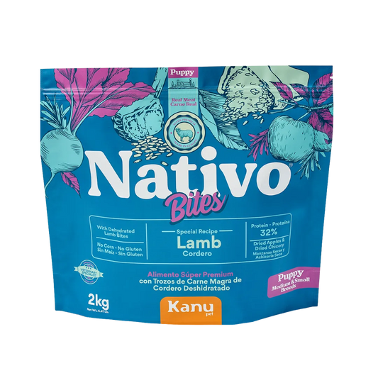 Alimento Seco Nativo Bites Cordero Kanu Pet para Perro Cachorros