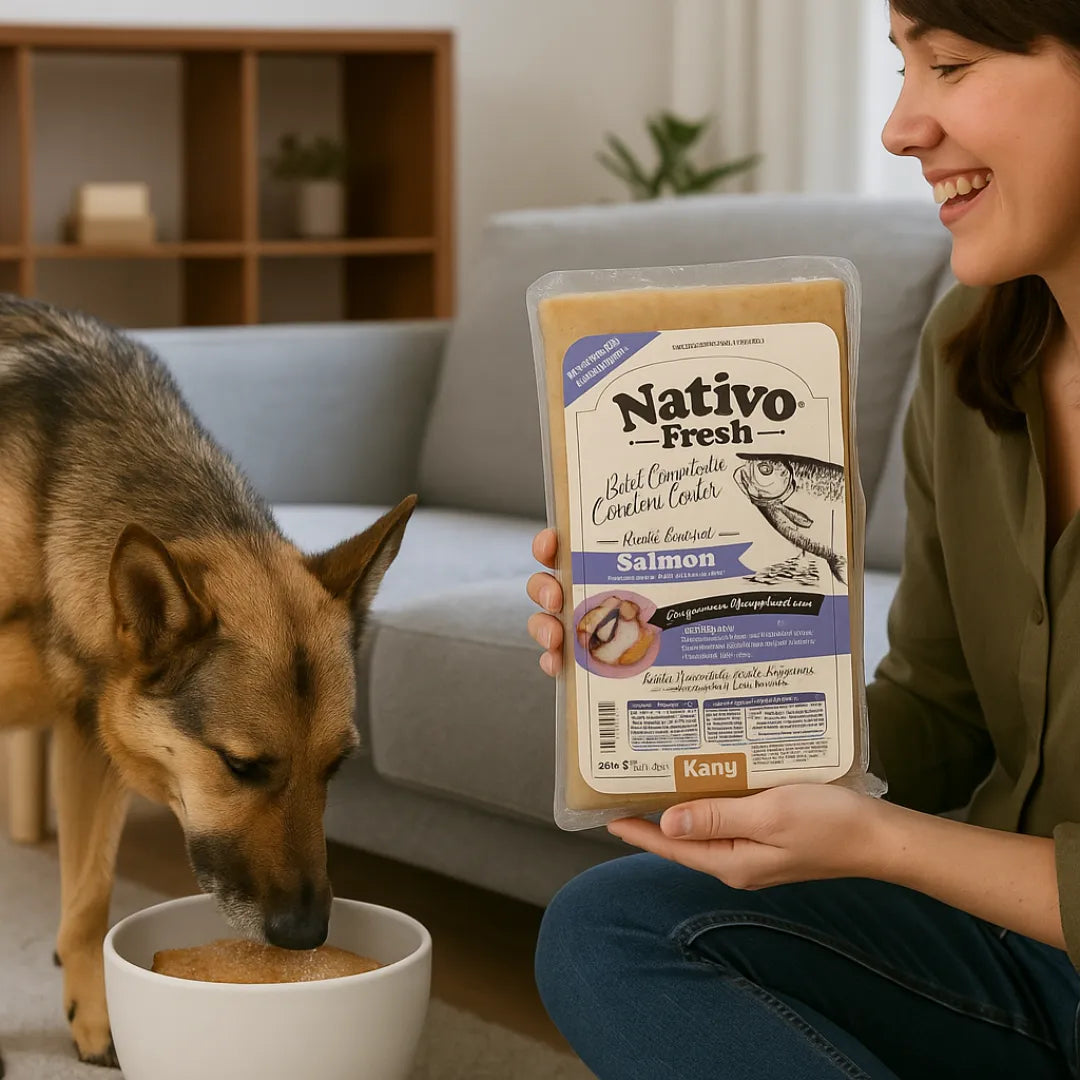 Alimento Congelado Nativo Fresh sabor a Salmón y Wakame Kanu Pet para Perros. 100% Comida Real