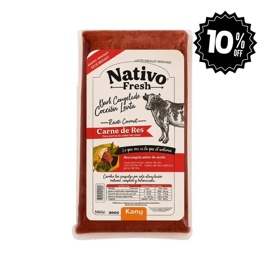Alimento Congelado Nativo Fresh sabor a Carne de Res Hígado y Remolacha Kanu Pet para Perros 100% Comida Real