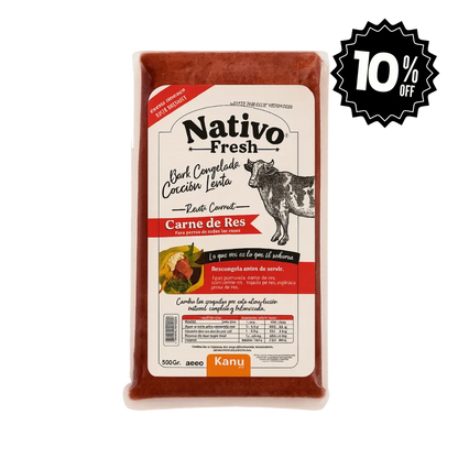 Alimento Congelado Nativo Fresh sabor a Carne de Res Hígado y Remolacha Kanu Pet para Perros 100% Comida Real