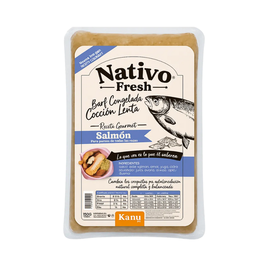 Alimento Congelado Nativo Fresh sabor a Salmón y Wakame Kanu Pet para Perros. 100% Comida Real