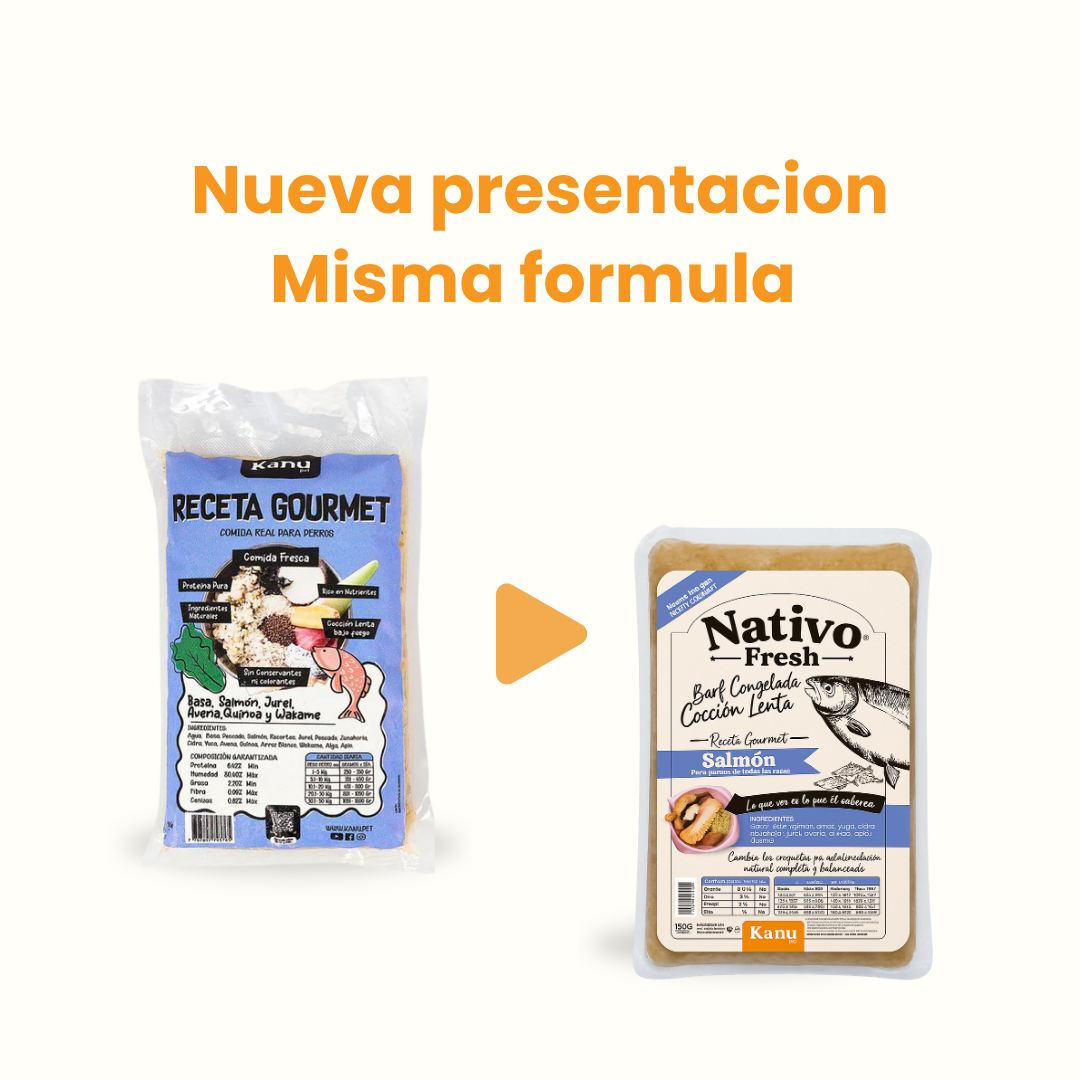 Alimento Congelado Nativo Fresh sabor a Salmón y Wakame Kanu Pet para Perros. 100% Comida Real
