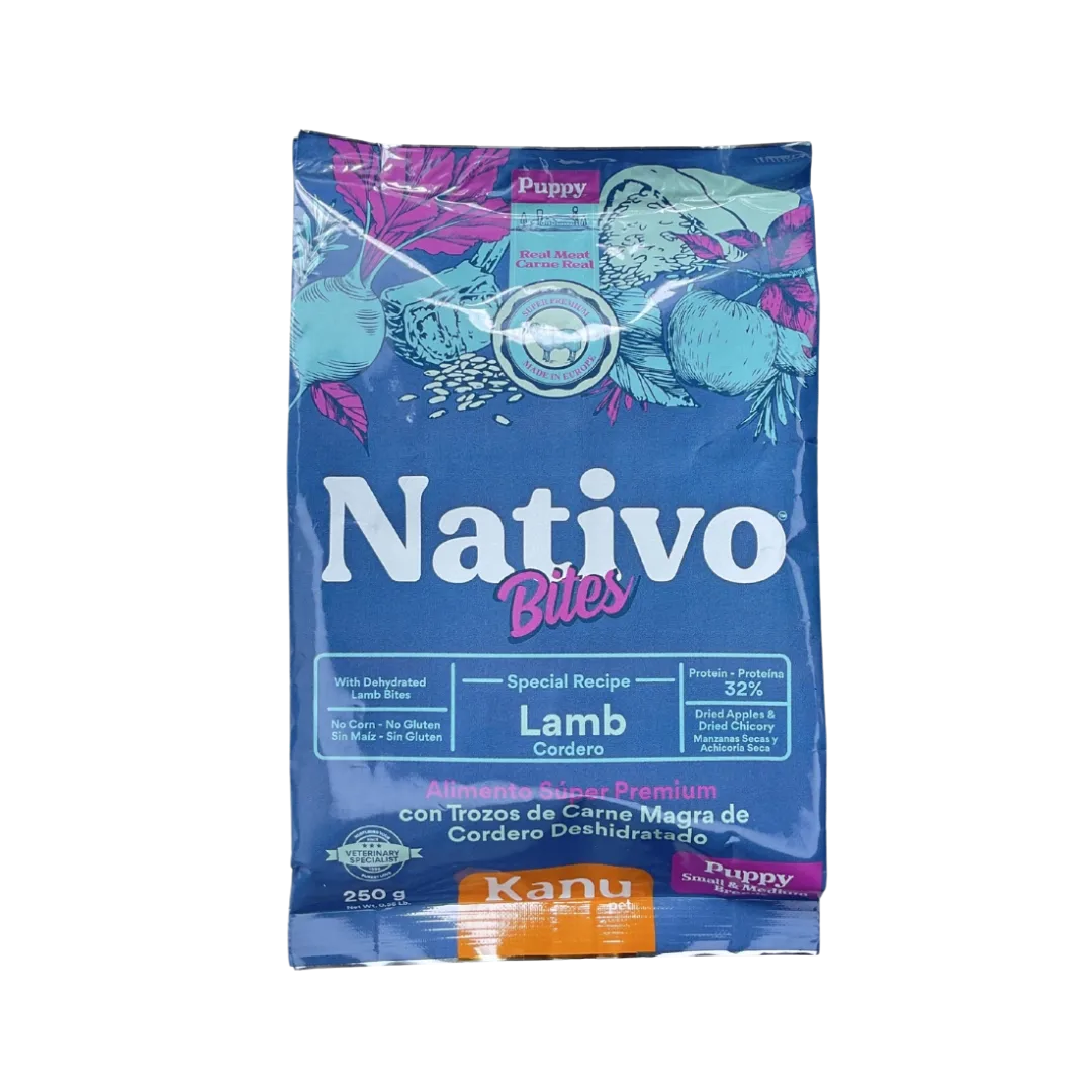 Alimento Seco Nativo Bites Cordero Kanu Pet para Perro Cachorros