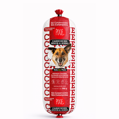 Alimento Congelado  Pixie de carne al horno para perros senior (baja en grasa y proteína)