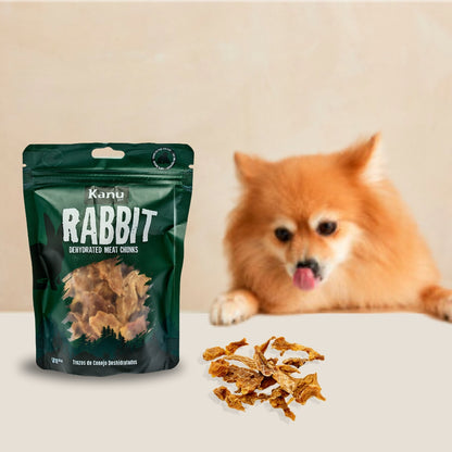 Snack de Trozos de Conejo Deshidratados Kanu Pet para perros y gatos 100% Natural , Un solo ingrediente