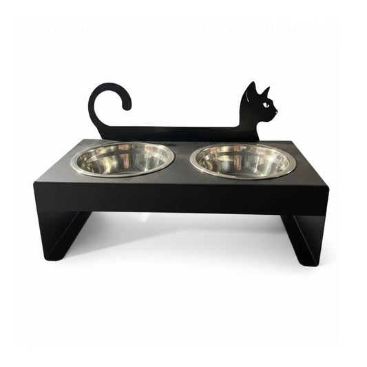 Comedero Doble en Acero Inoxidable Kanu Pet para Gatos