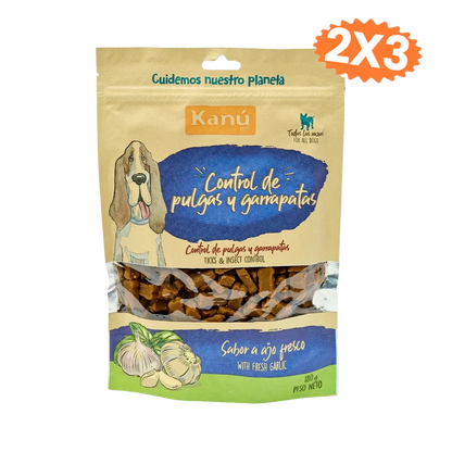Galletas Blandas con Ajo Kanu Control Pulgas y Garrapatas Kanu Pet para Perro. 100% Naturales