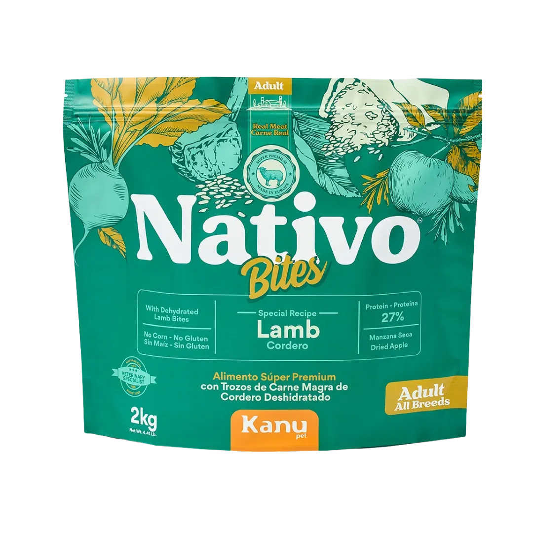Alimento Seco Nativo Bites Cordero Kanu Pet para Perro Adulto