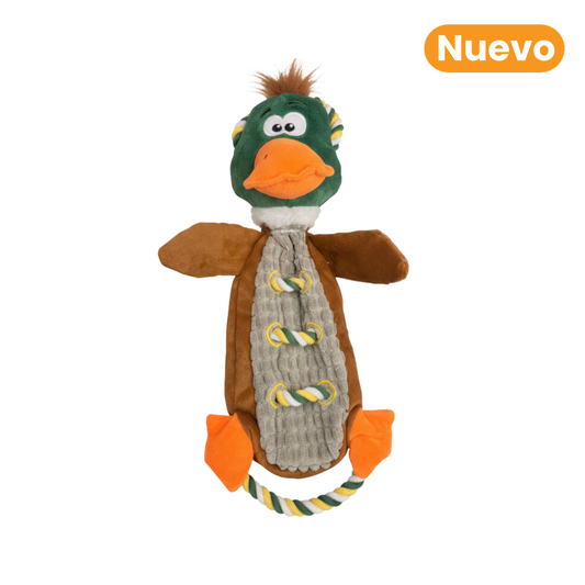 Juguete de Peluche Pato con Cuerda y Sonido Kanu Pet para Perro