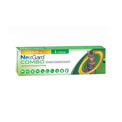 Antipulgas Nexgard Combo para Gatos L de 2.5 a 7.5 Kg Una sola 1 Dósis