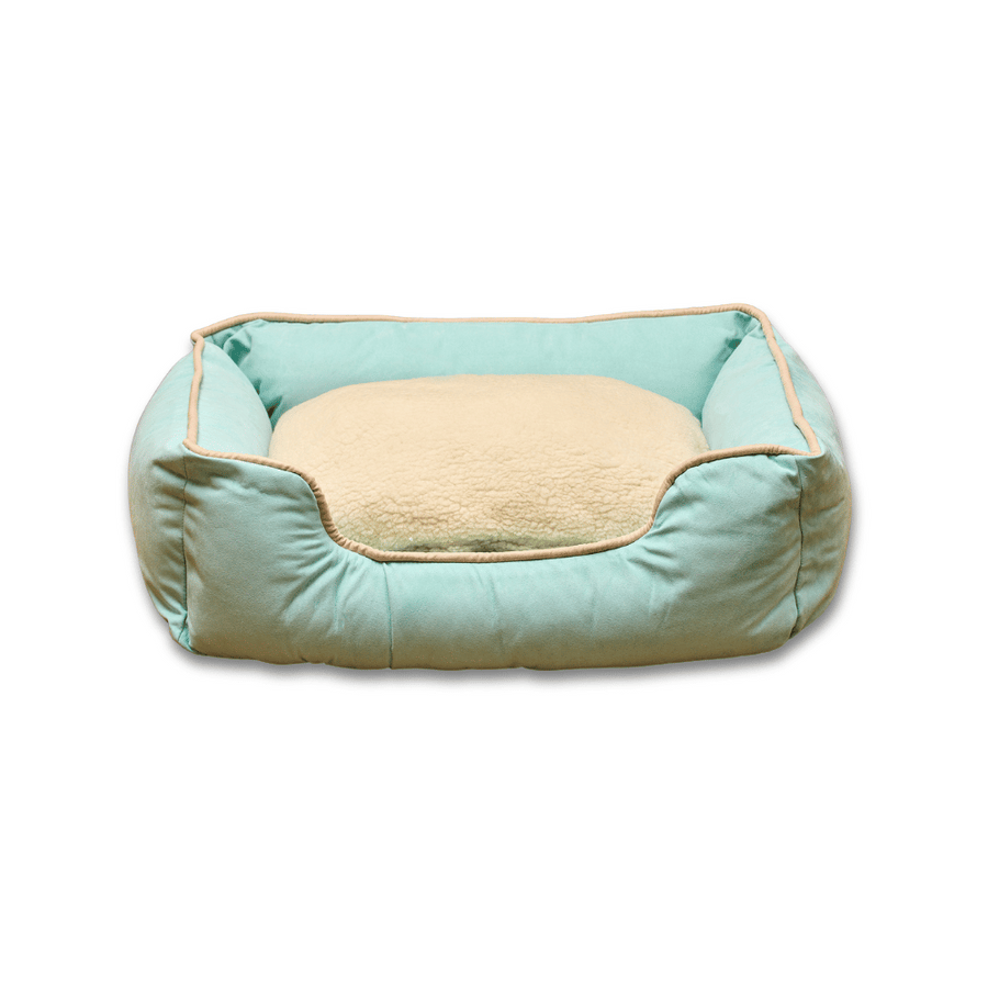 Cama Rectangular Ovejero Verde Aguamarina Kanu Pet para Perro