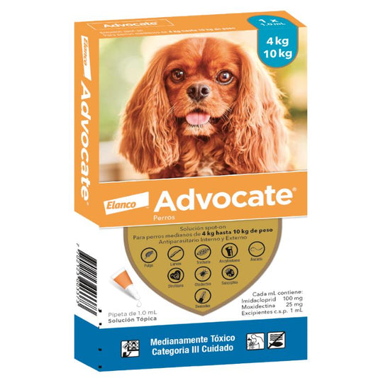 Antipulgas Advocate 4 a 10 kg para perro