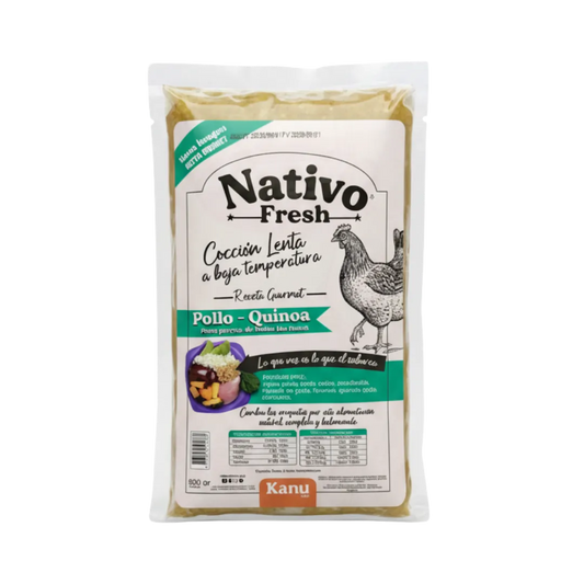 Alimento Congelado Nativo Fresh sabor a Pollo y Quinoa Kanu Pet para perros. 100% Comida Real