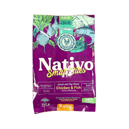 Alimento Seco Nativo Small Bites Pollo y Pescado Kanu Pet para perro adulto