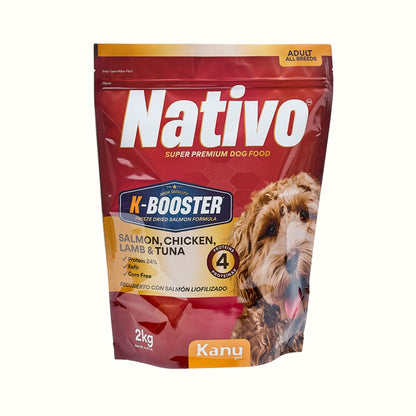 Alimento Seco Nativo K-Booster Salmón, Pollo, Cordero y Atún Kanu Pet para Perro Adulto 2kg