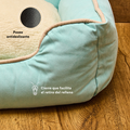 Cama Rectangular Ovejero Verde Aguamarina Kanu Pet para Perro