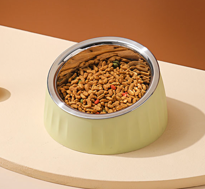 Comedero Inclinado de Acero Inoxidable Kanu Pet para Perro y Gato