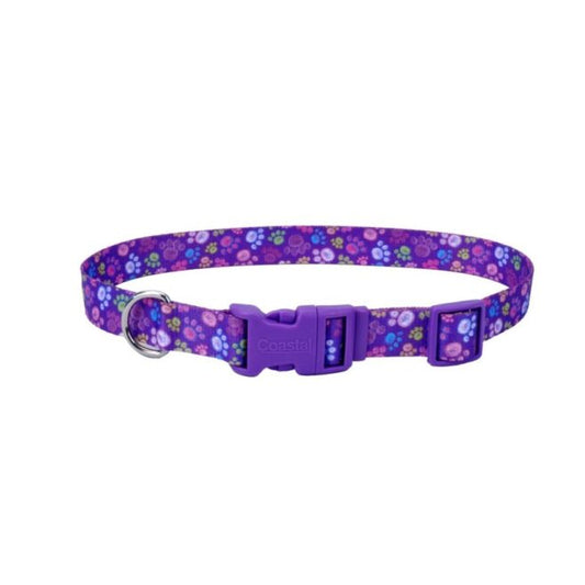 Collar Styles Medium 3/4 Huellas Morado para perro