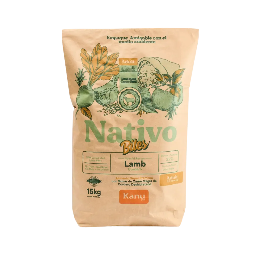 Alimento Seco Nativo Bites Cordero Kanu Pet para Perro Adulto