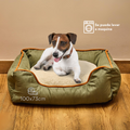 Cama Rectangular Ovejero Verde Militar Kanu Pet para Perro