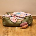 Cama Rectangular Ovejero Verde Militar Kanu Pet para Perro