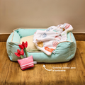 Cama Rectangular Ovejero Verde Aguamarina Kanu Pet para Perro