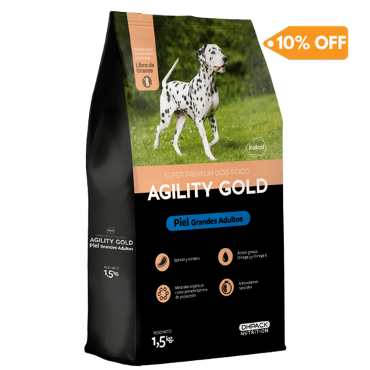 Alimento para perro Agility Gold Grandes Adultos Piel