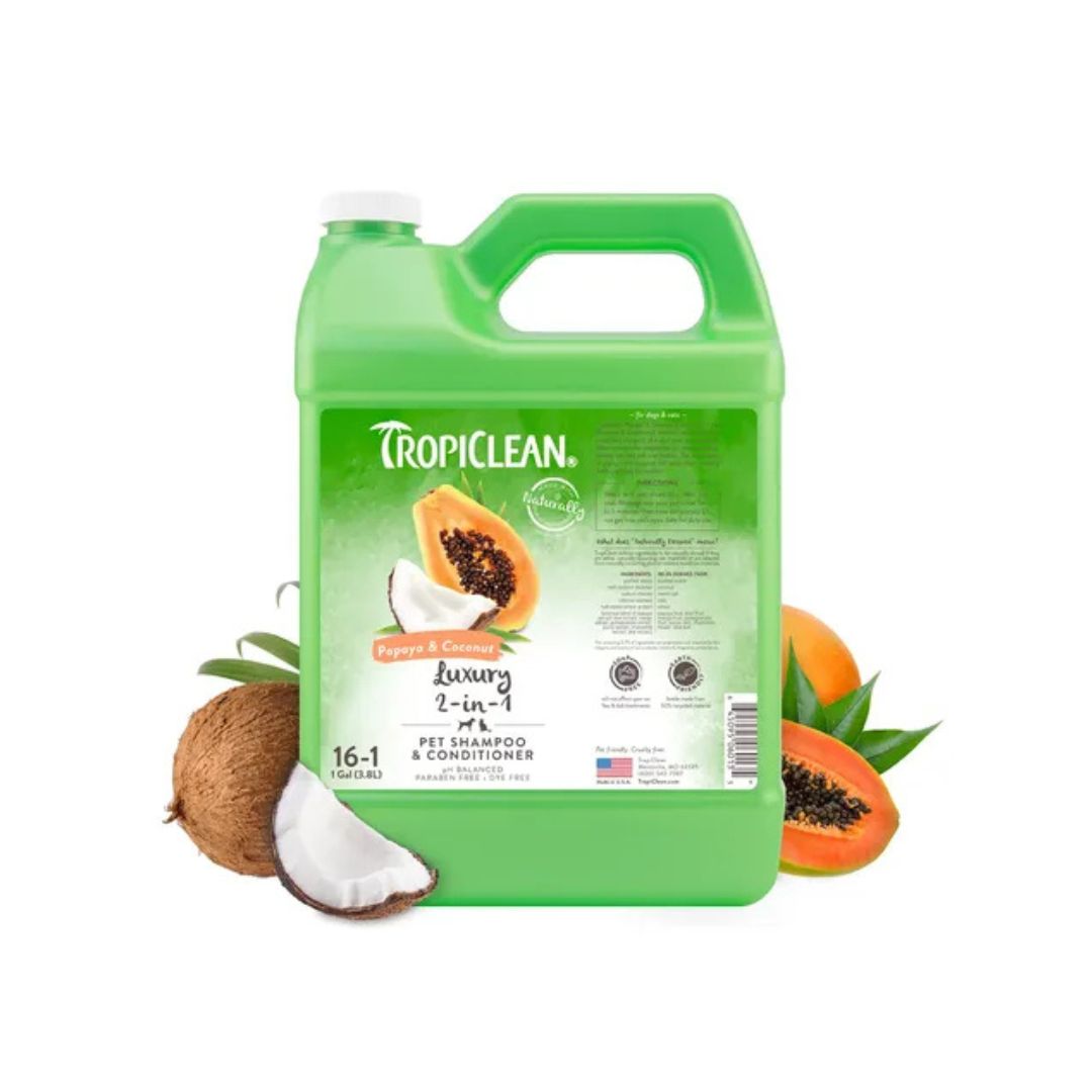 Shampoo y Acondicionador Luxury Tropiclean  2en1 Papaya y Coco