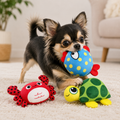 Set x 3 Juguete Interactivo Cangrejo, Tortuga y Pez Kanu Pet para Perro