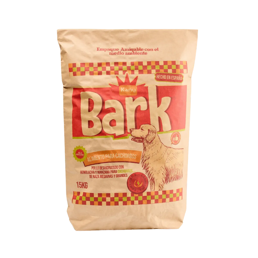 Alimento Seco Bark Pollo Kanu Pet para Perro Cachorros razas medianas y grandes