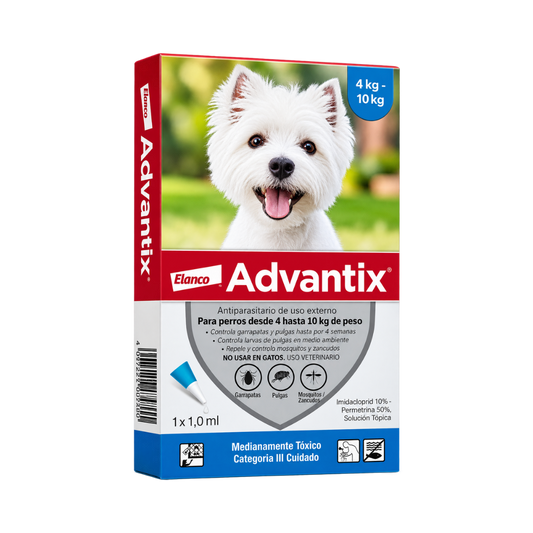 Antipulgas Advantix de 4 a 10 kg para perro