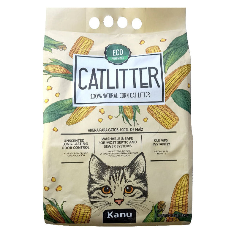 Arena 100% de Maíz Kanu Pet Corn Cat Litter para Gato 100% Ecológíca - {{ Kanu Pet }}