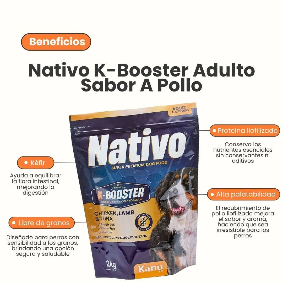 Alimento seco Nativo K-booster perro adulto toda raza