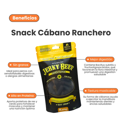Snack de Cábano  Jerky Beef Ranch Flavor Kanu Pet Para Perro