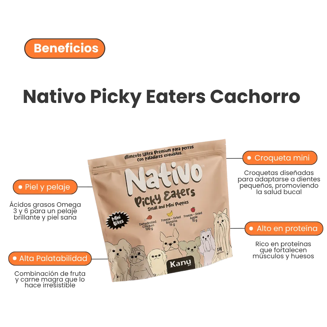 Alimento Seco Nativo Picky Eaters Puppy Mini Kanu Pet para Perro