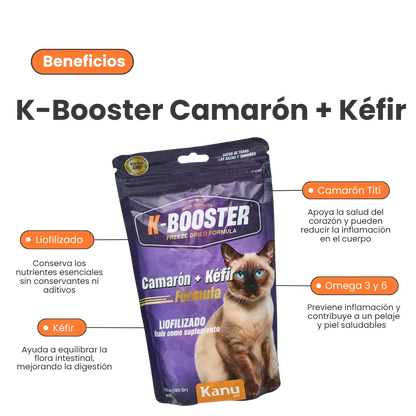 Alimento Liofilizado Para Gato K-Booster Camarón Kanu Pet Bolsa
