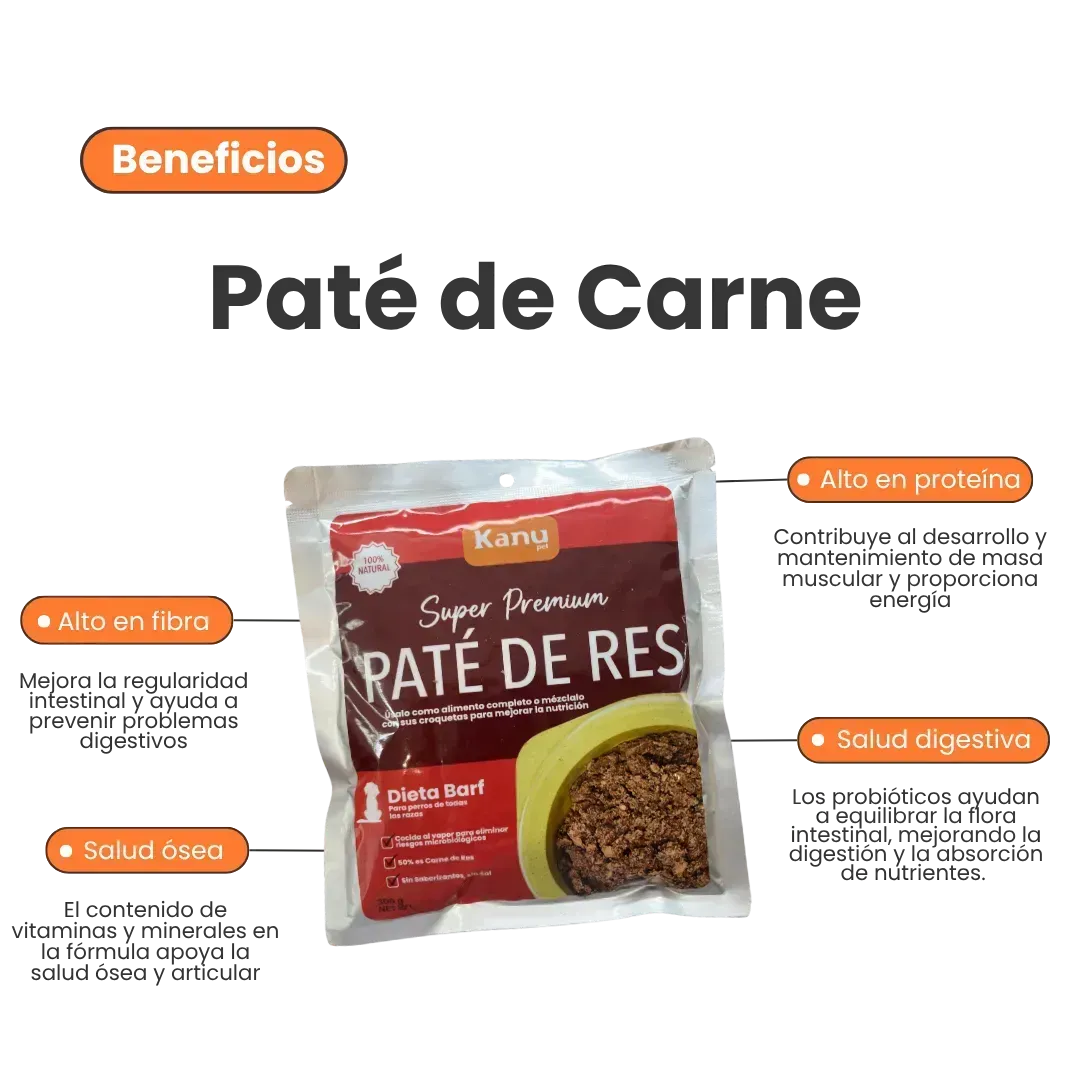 Alimento Húmedo Paté de Res Kanu Pet para Perros