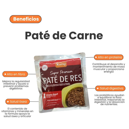 Alimento Húmedo Paté de Res Kanu Pet para Perros