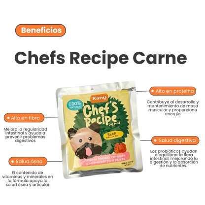 Alimento Húmedo Completo Chef's Recipe Carne de Res Kanu Pet para Perros