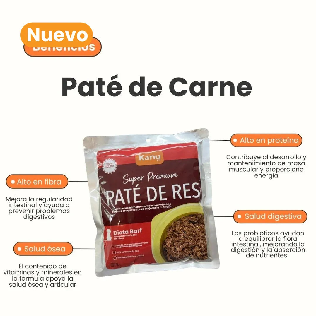 Alimento Húmedo Paté de Res Kanu Pet para Perros