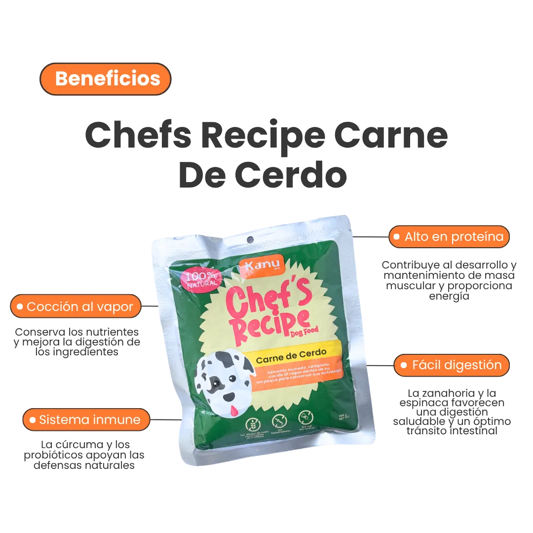 Alimento Húmedo Completo Chef's Recipe Carne de Cerdo Kanu Pet para perros