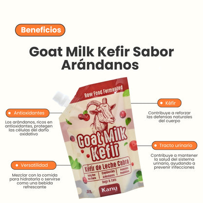 Leche de cabra Kanu Pet Kéfir Arándanos para Perro y Gato Bolsa x 250 ml