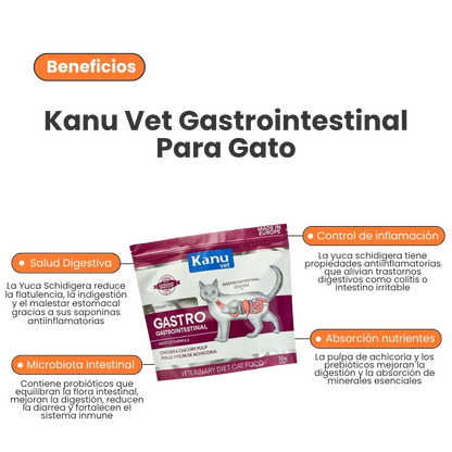 Alimento Medicado Seco Gastrointestinal Kanu Vet para Gato Adultos
