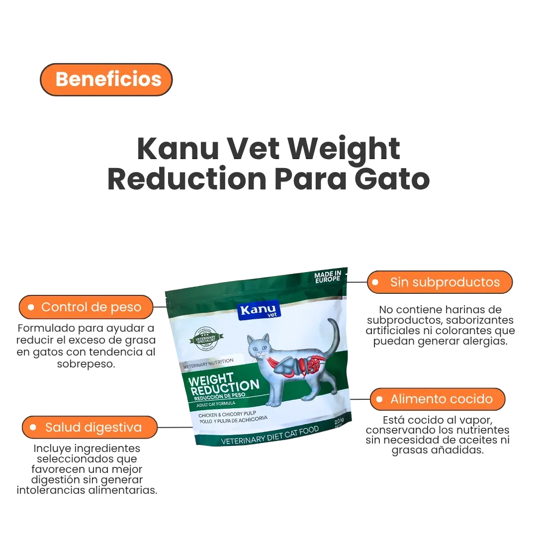 Alimento Seco Medicado Kanu Vet Weight Reduction para Gato Adultos