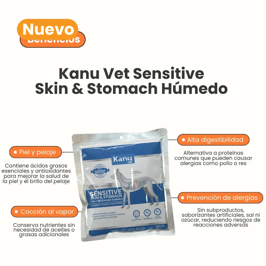 Alimento Húmedo Medicado Kanu Vet Skin & Stomach para Perros Adultos