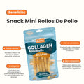 Snack Mini Rolls de Colágeno Kanu Pet de Pollo para Perro. No es carnaza x 12 Unds