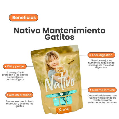 Alimento Seco Nativo Mantenimiento Kanu Pet para Gatitos
