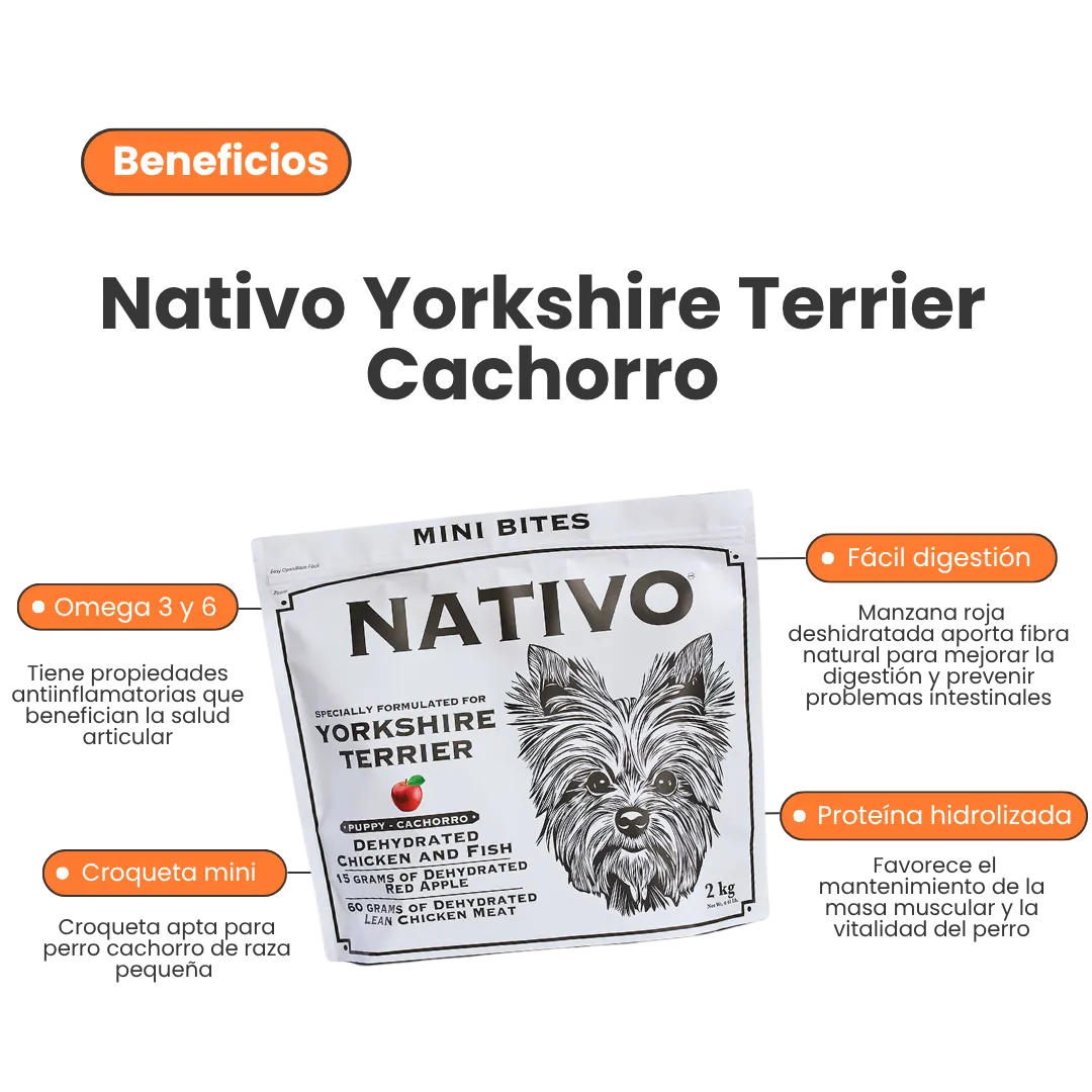 Alimento Seco Nativo Yorkshire Terrier Cachorro Kanu Pet para Perro