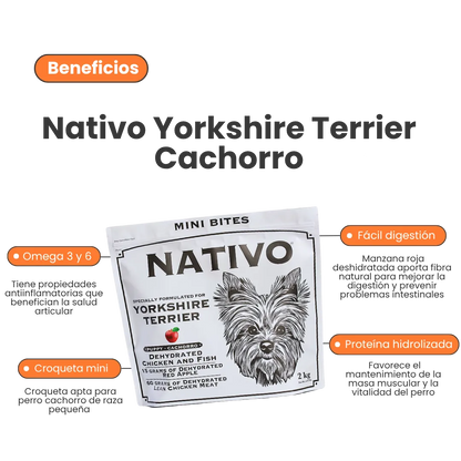 Alimento Seco Nativo Yorkshire Terrier Cachorro Kanu Pet para Perro